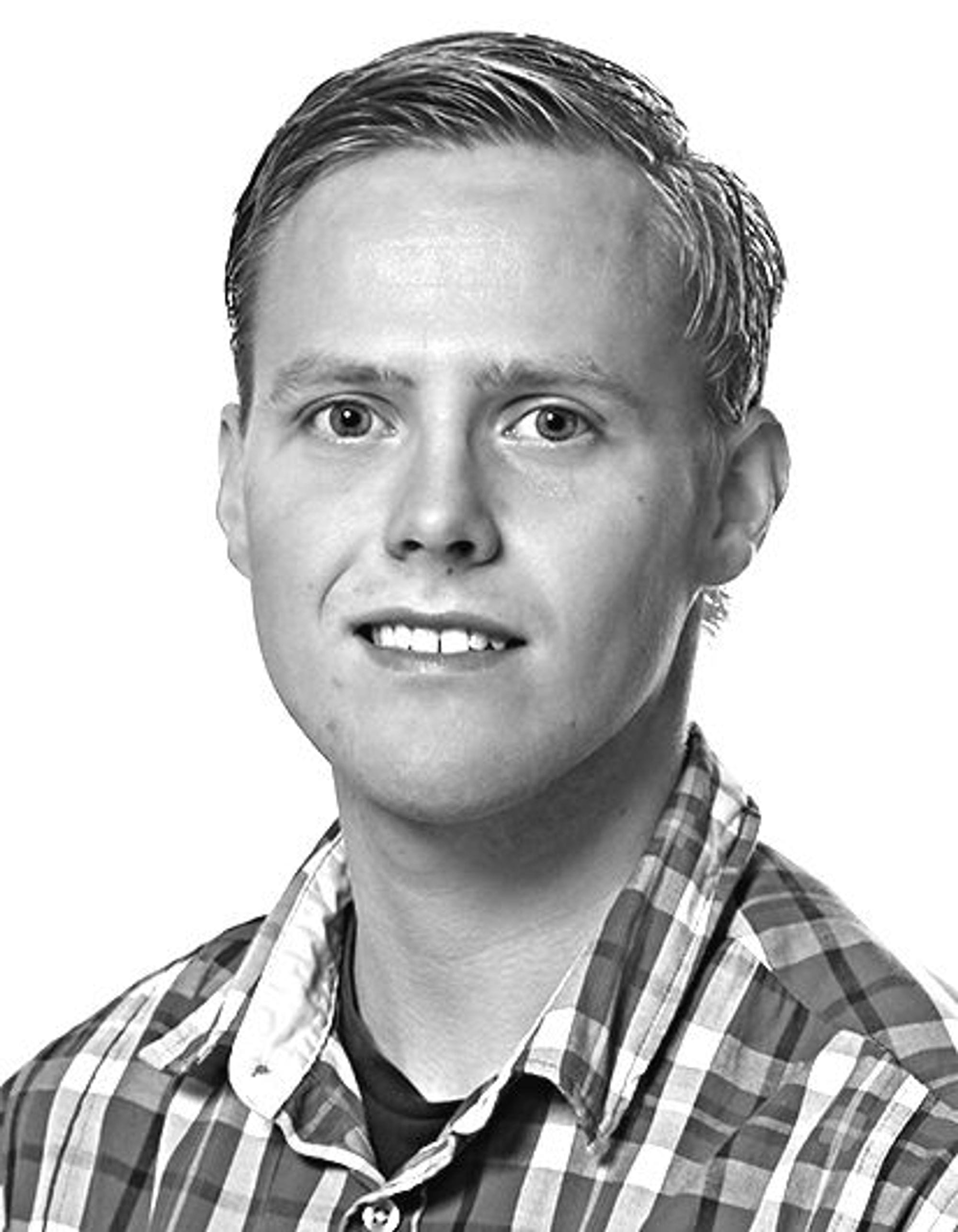Svart hvít andlitsmynd af manni