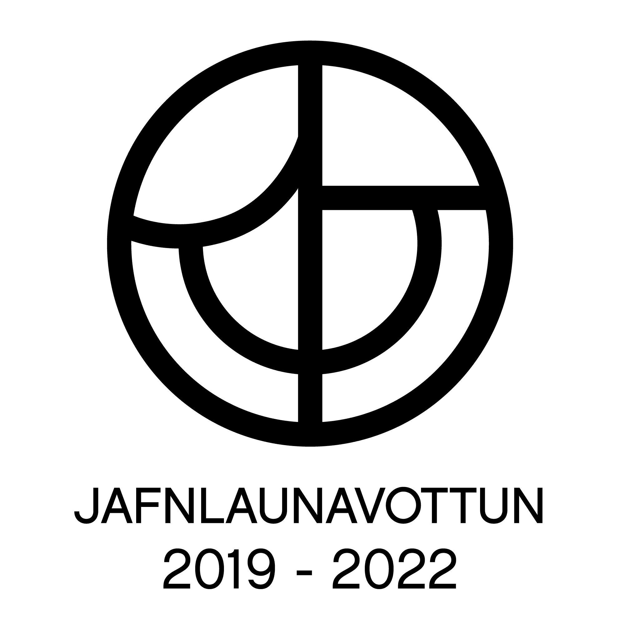A round logo with text reading "JAFNLAUNAVOTTUN 2019-2022