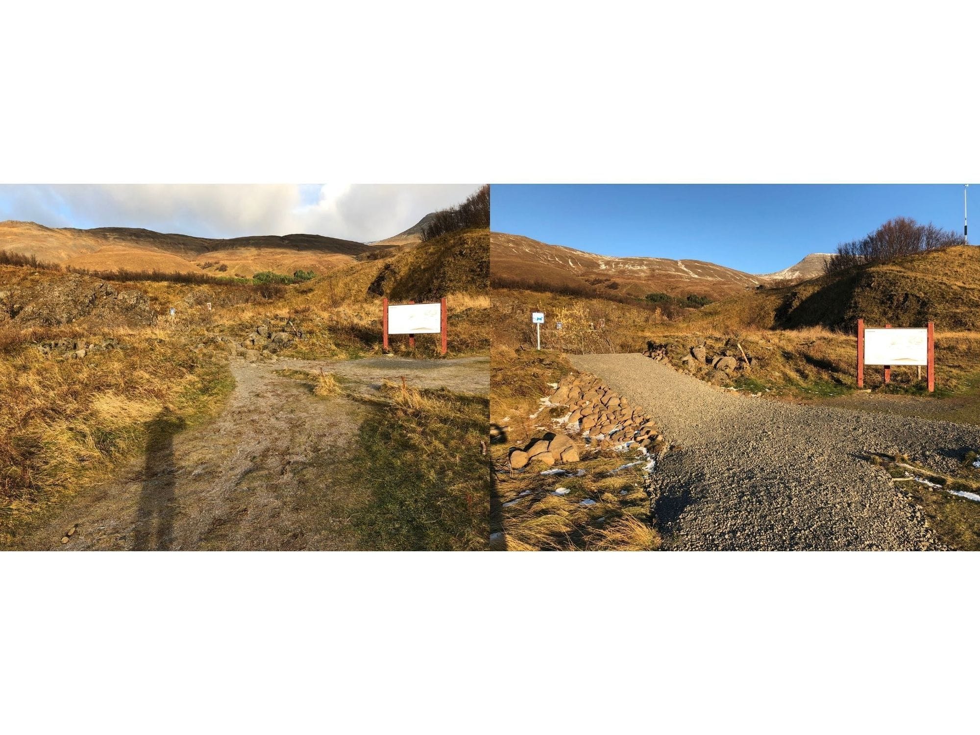  A comparative picture of rugged outdoor trail with minimum difference