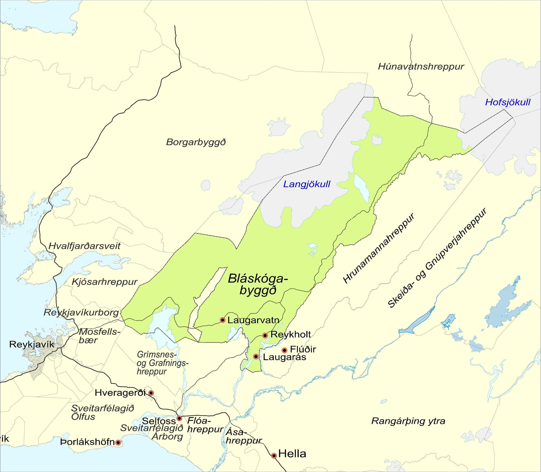 A map with green background
