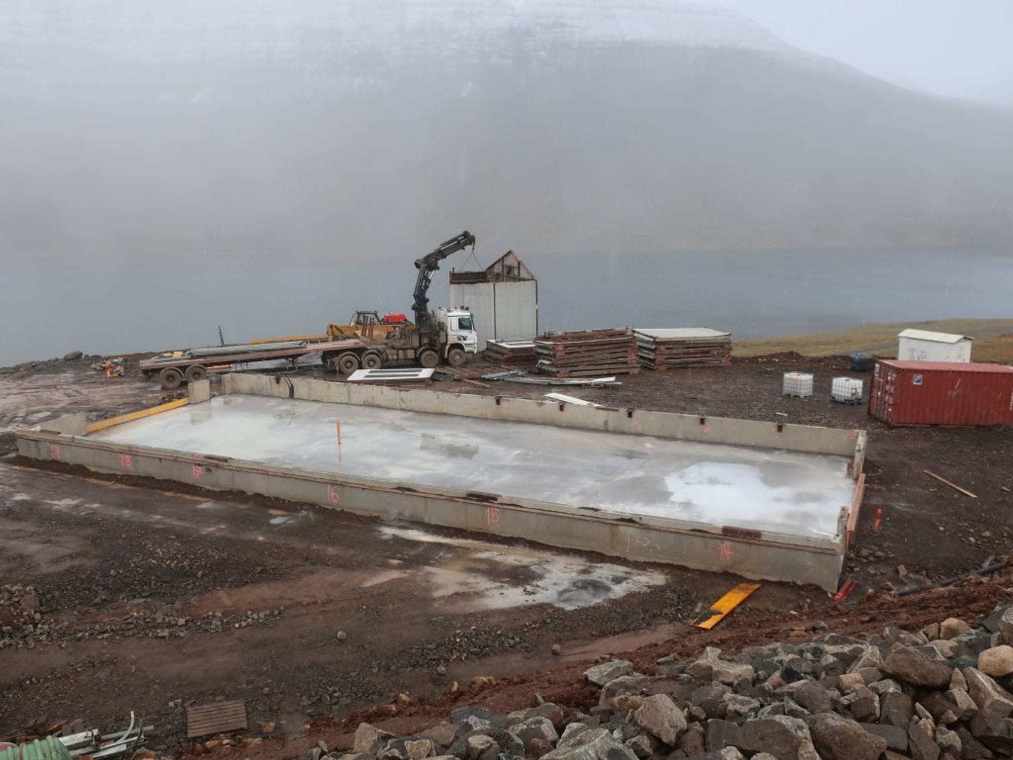 A construction site with  heavy machinery