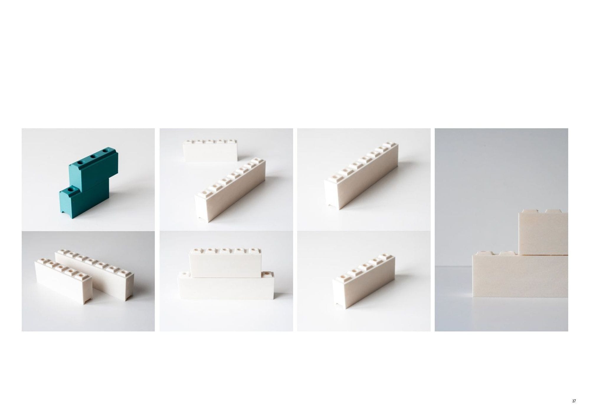A collage of images showing different shapes and color of Acrylonitrile Butadiene Styrene 