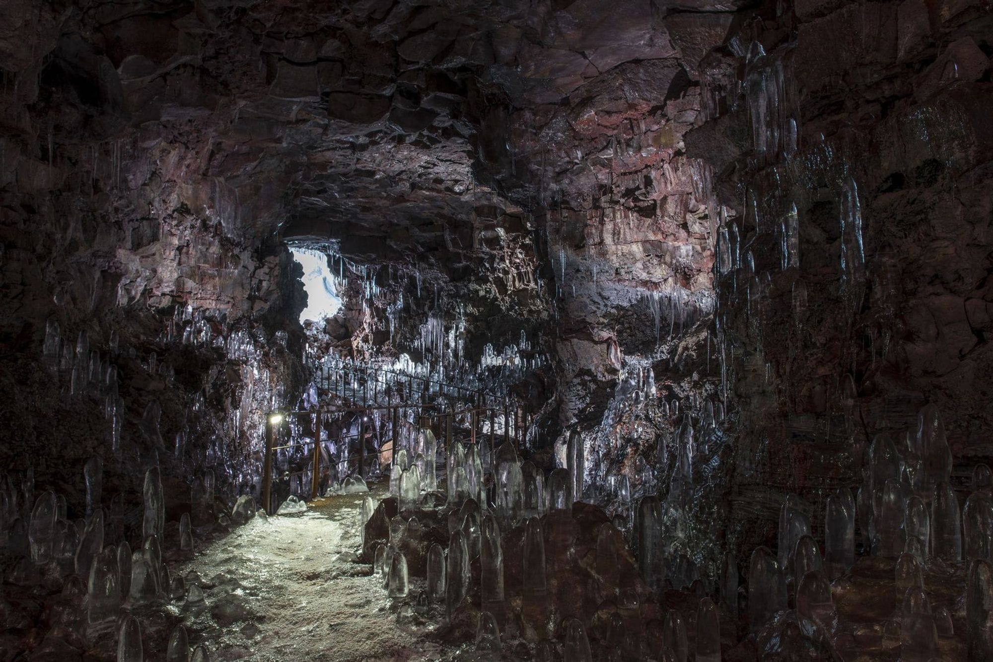 cave interior with green tone 