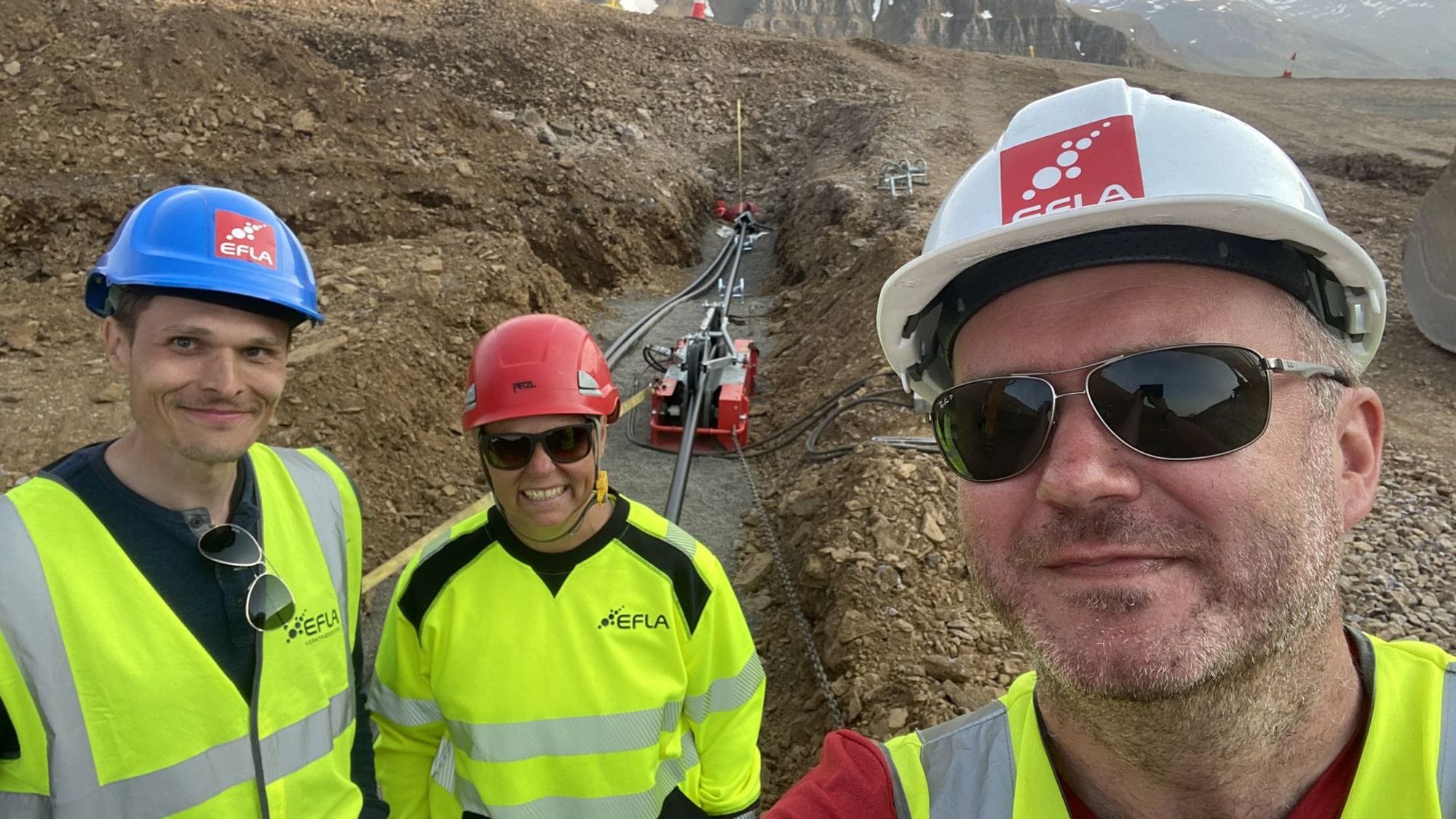 Construction workers posing with smiles 