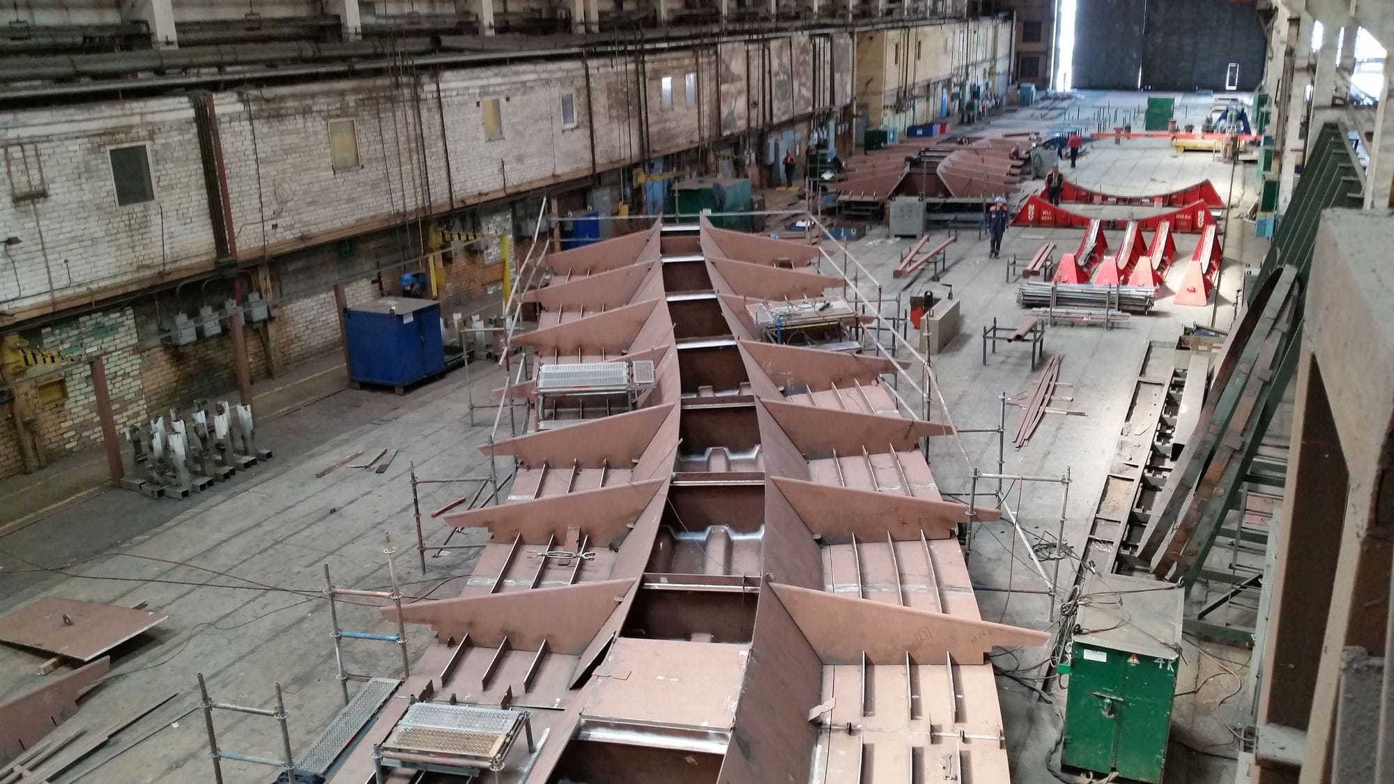 Multiple section of a bridge under construction 