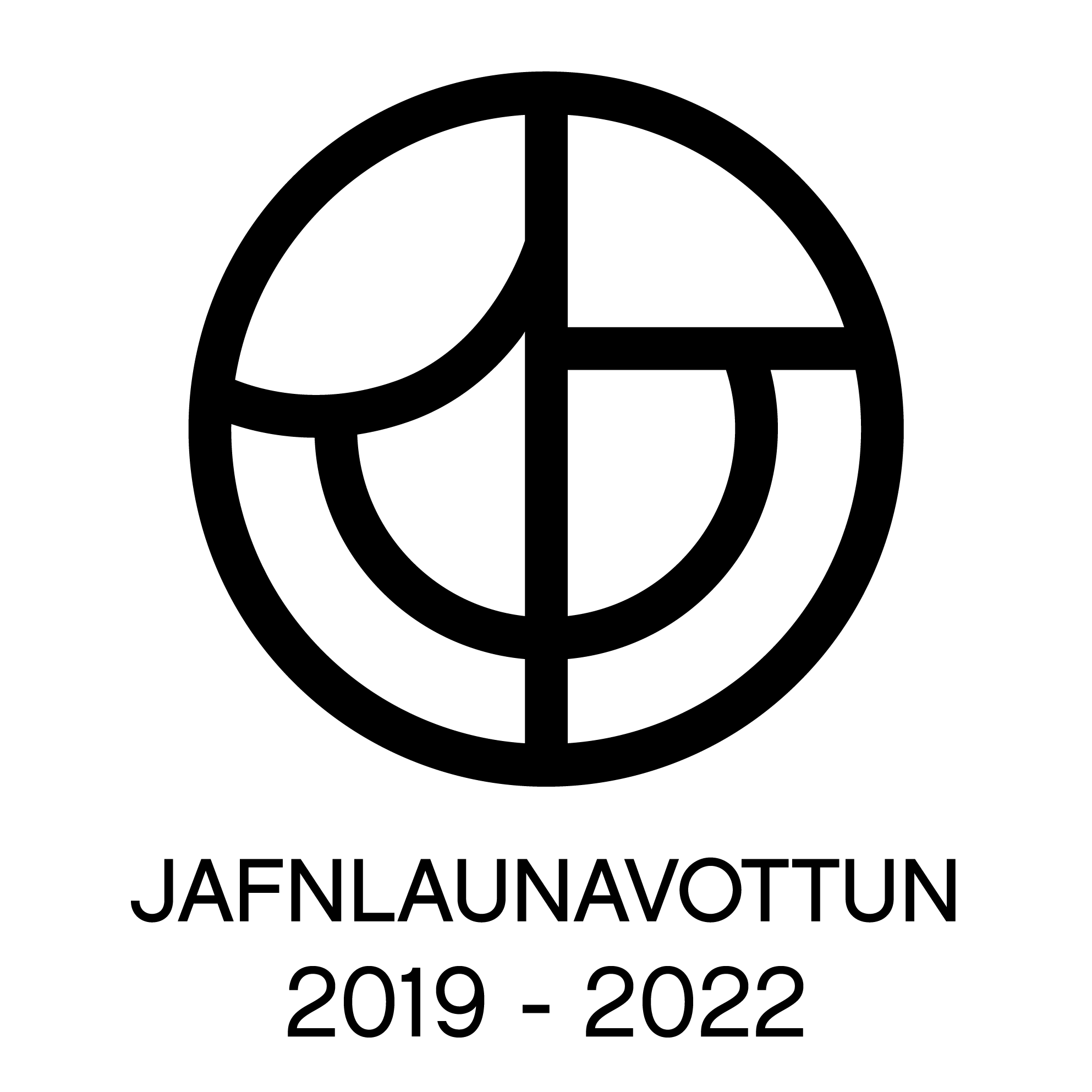 A round logo with text reading "JAFNLAUNAVOTTUN 2019-2022