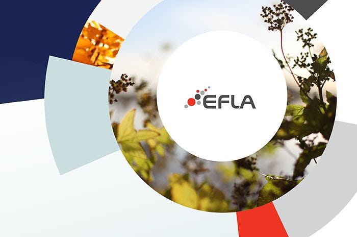 A graphic incorporating nature imagery and EFLA logo